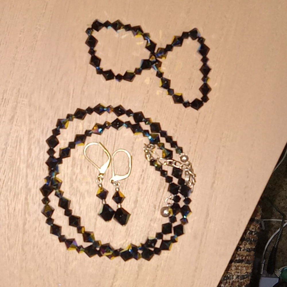Peacock Bicone Crystal Beads Handcrafted Set